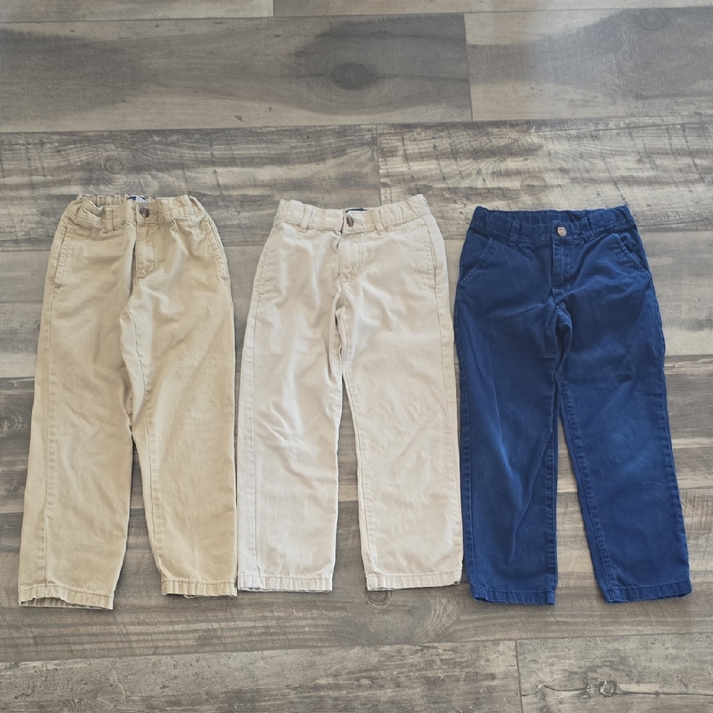 Boys Pants Set - Tan, Khaki, and Navy - Size 6
